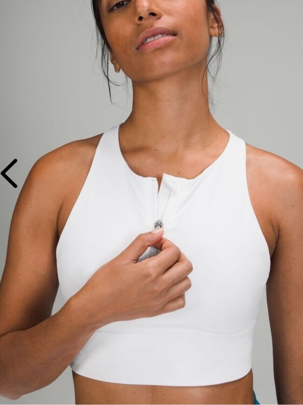 lululemon athletica White High-Neck Zip Sports Bra - Picture 2 of 5